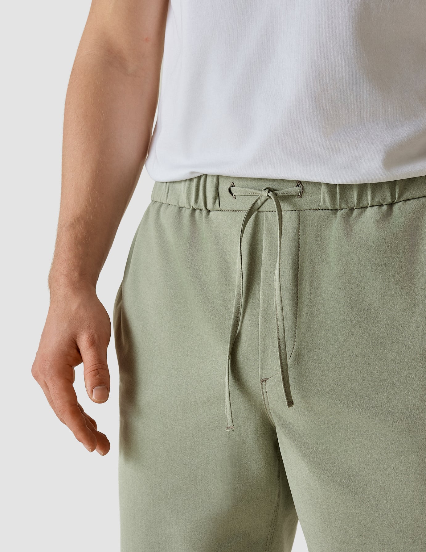Tech Linen Elastic Shorts Neutral Green
